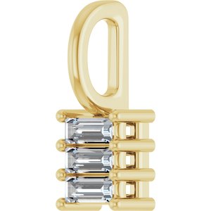 18K Yellow Gold 3.75x1.5 mm Straight Baguette Pendant Mounting – image 3