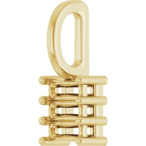 14K Yellow Gold 3.75x1.5 mm Straight Baguette Pendant Mounting – image 4