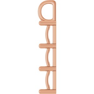 18K Rose Gold 9x9 mm Square Pendant Mounting – image 6