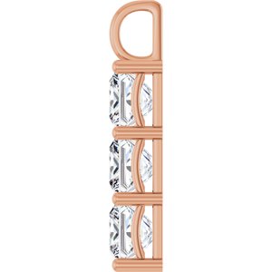 18K Rose Gold 9x9 mm Square Pendant Mounting – image 5
