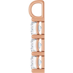18K Rose Gold 10x7 mm Emerald Pendant Mounting – image 5