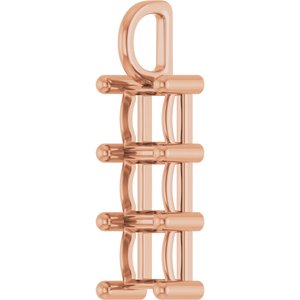 14K Rose Gold 6x6 mm Square Pendant Mounting – image 4