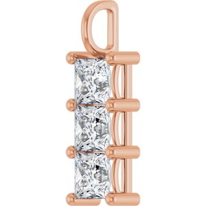 10K Rose Gold 6x6 mm Square Pendant Mounting – image 3