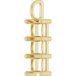 18K Yellow Gold 6x6 mm Square Pendant Mounting – image 4