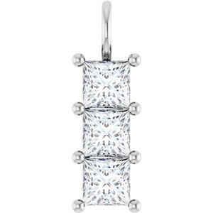 18K White Gold 6x6 mm Square Pendant Mounting