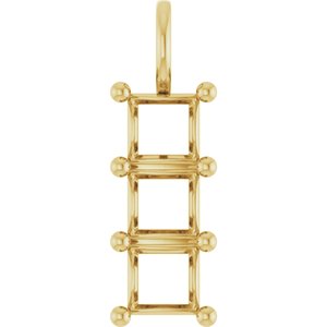 10K Yellow Gold 6x6 mm Square Pendant Mounting – image 2