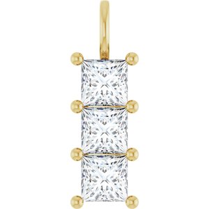 18K Yellow Gold 6x6 mm Square Pendant Mounting