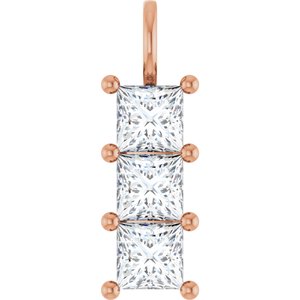 18K Rose Gold 6x6 mm Square Pendant Mounting