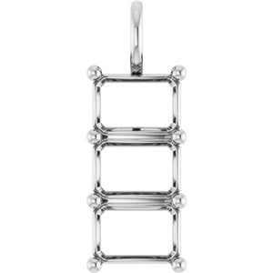 Continuum Sterling Silver 10x7 mm Emerald Pendant Mounting – image 2