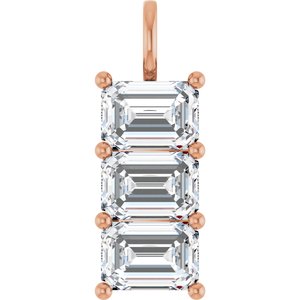 18K Rose Gold 10x7 mm Emerald Pendant Mounting