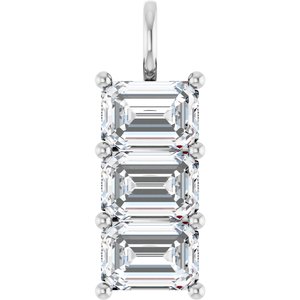 Sterling Silver 10x7 mm Emerald Pendant Mounting