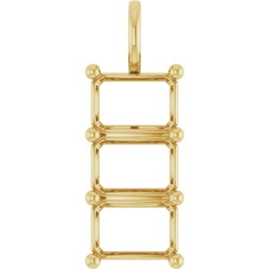 18K Yellow Gold 10x7 mm Emerald Pendant Mounting – image 2