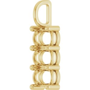 18K Yellow Gold 6.5x4.5 mm Elongated Cushion Pendant Mounting – image 4
