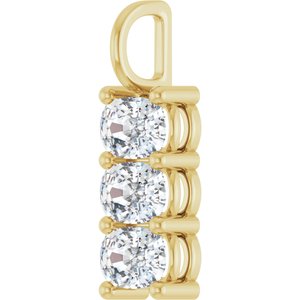 14K Yellow Gold 6.5x4.5 mm Elongated Cushion Pendant Mounting – image 3