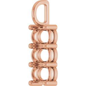 18K Rose Gold 6.5x4.5 mm Elongated Cushion Pendant Mounting – image 4