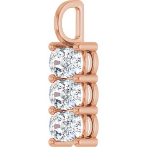 18K Rose Gold 6.5x4.5 mm Elongated Cushion Pendant Mounting – image 3