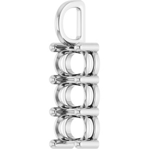 Platinum 6.5x4.5 mm Elongated Cushion Pendant Mounting – image 4