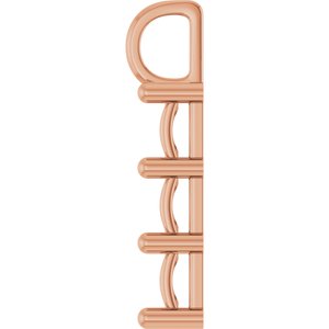 18K Rose Gold 6x6 mm Square Pendant Mounting – image 6