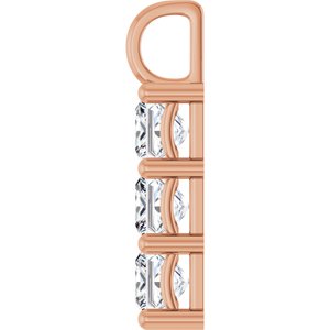 18K Rose Gold 6x6 mm Square Pendant Mounting – image 5