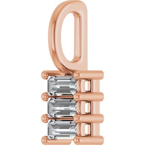10K Rose Gold 3.5x1.75 mm Straight Baguette Pendant Mounting – image 3