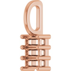 18K Rose Gold 3.5x1.75 mm Straight Baguette Pendant Mounting – image 4