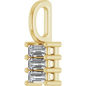 18K Yellow Gold 3.5x1.75 mm Straight Baguette Pendant Mounting – image 3