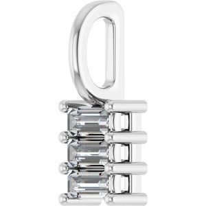 14K X1 White Gold 3.5x1.75 mm Straight Baguette Pendant Mounting – image 3