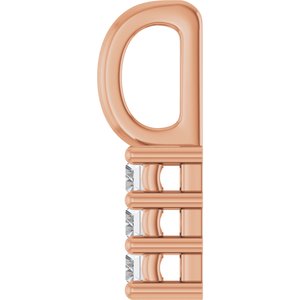 18K Rose Gold 3.5x1.75 mm Straight Baguette Pendant Mounting – image 5