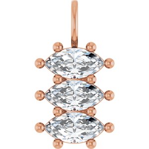 18K Rose Gold 9x4.5 mm Marquise Pendant Mounting