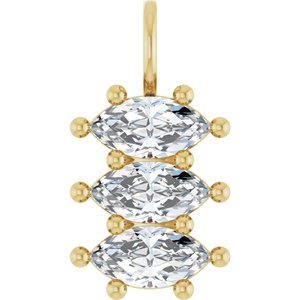 10K Yellow Gold 9x4.5 mm Marquise Pendant Mounting