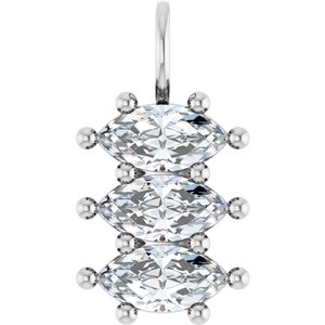 14K White Gold 9x4.5 mm Marquise Pendant Mounting