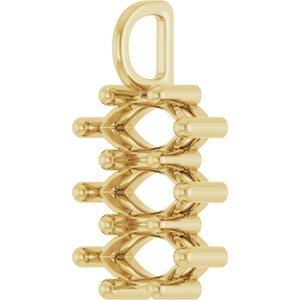 18K Yellow Gold 9x4.5 mm Marquise Pendant Mounting – image 4