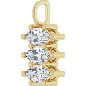 10K Yellow Gold 9x4.5 mm Marquise Pendant Mounting – image 3
