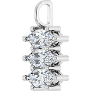 10K White Gold 9x4.5 mm Marquise Pendant Mounting – image 3
