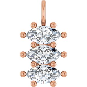 18K Rose Gold 10.5x5.5 mm Marquise Pendant Mounting
