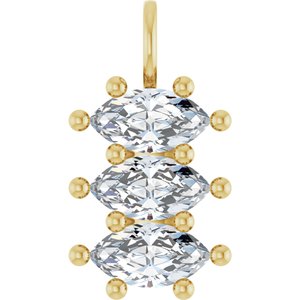 18K Yellow Gold 10.5x5.5 mm Marquise Pendant Mounting