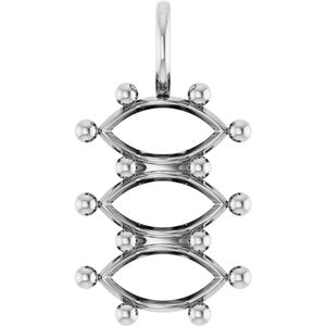 Platinum 10.5x5.5 mm Marquise Pendant Mounting – image 2
