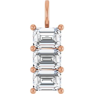 10K Rose Gold 7.5x5.5 mm Emerald Pendant Mounting
