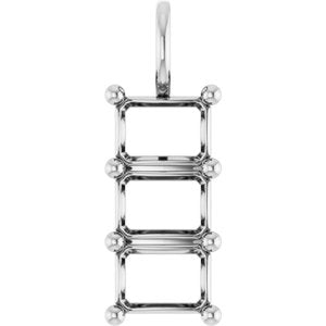 10K White Gold 7.5x5.5 mm Emerald Pendant Mounting – image 2