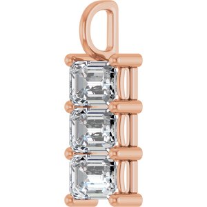 18K Rose Gold 7.5x5.5 mm Emerald Pendant Mounting – image 3
