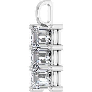 10K White Gold 7.5x5.5 mm Emerald Pendant Mounting – image 3