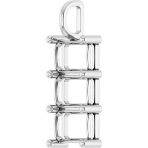 Platinum 10x7 mm Emerald Pendant Mounting – image 4