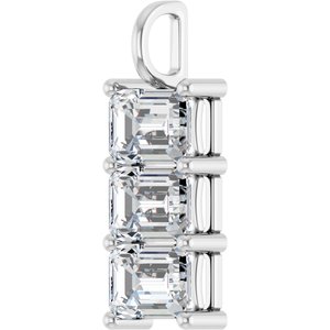 Continuum Sterling Silver 10x7 mm Emerald Pendant Mounting – image 3