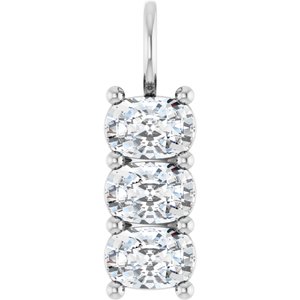 Platinum 6.5x4.5 mm Elongated Cushion Pendant Mounting