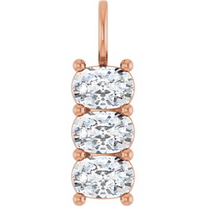 10K Rose Gold 6.5x4.5 mm Elongated Cushion Pendant Mounting