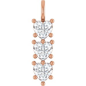 18K Rose Gold 8x8 mm Heart Pendant Mounting