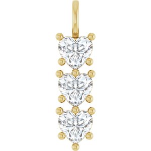 14K Yellow Gold 8x8 mm Heart Pendant Mounting