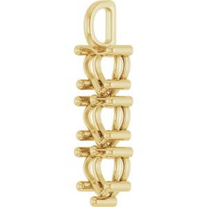 18K Yellow Gold 8x8 mm Heart Pendant Mounting – image 4