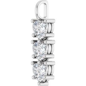 14K X1 White Gold 8x8 mm Heart Pendant Mounting – image 3