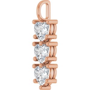14K Rose Gold 8x8 mm Heart Pendant Mounting – image 3